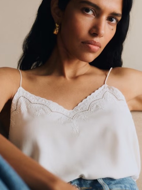 Sezane Tops - Sezane Palma Top Silk in White Size 2